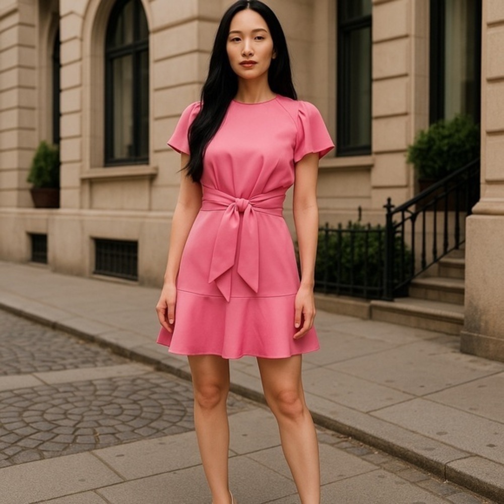 KEEPSAKE the Label Fuchsia Tie-Waist Mini Dress